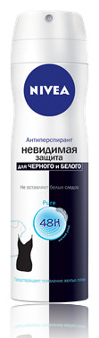 Дезодорант-антиперспирант спрей Nivea Невидимая Защита для черного и белого Pure 150мл
