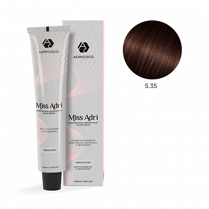 Крем-краска для волос Adricoco Miss Adri 5.35 Светлый коричневый каштановый