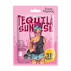 Тканевая 3D-маска для лица Funny Organix Tequila Sunrise с лифтинг-эффектом