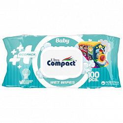 Салфетки влажные детские Ultra Compact Ecopack 100шт
