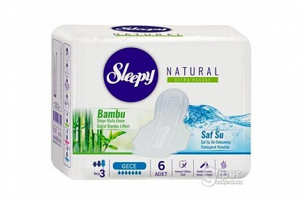 Прокладки Sleepy Natural Slim ночные 6шт