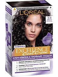 Краска для волос L'Oreal Excellence Cool Creme оттенок 3.11 Ультрапепельный Темно-Каштановый