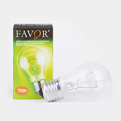 Лампа FAVOR 75В А50 Е27 прозрачная