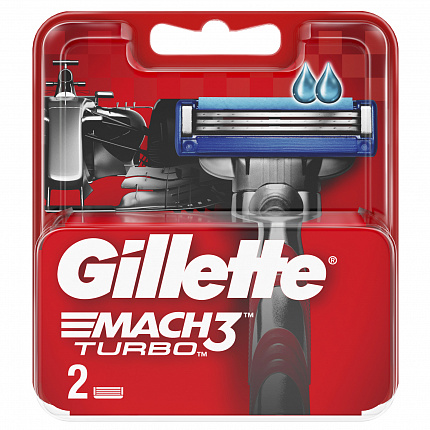 Сменные кассеты для бритья Gillette MACH3 Turbo мужские 2шт