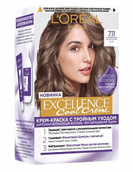 Краска для волос L'Oreal Excellence Cool Creme оттенок 7.11 Ультрапепельный Русый