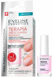 Мегаукрепитель для ногтей EVELINE Nail therapy professional cosmetics с чистым кератином для хрупких ногтей