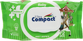Салфетки влажные для детей Ultra Compact My sweet 72шт