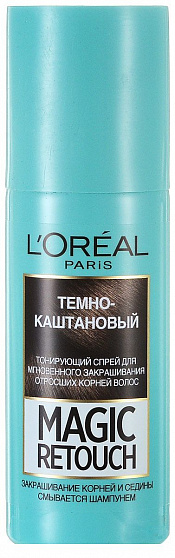 Спрей тонирующий LOREAL Magic Retouch темно-каштановый 75мл