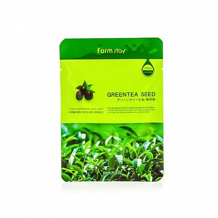 Маска тканевая для лица FarmStay с экстрактом семян зеленого чая