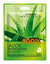 Тканевая маска Corimo Восстановление 100% Aloe