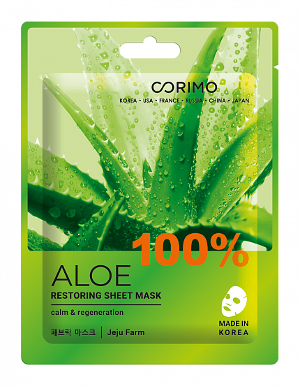 Тканевая маска Corimo Восстановление 100% Aloe