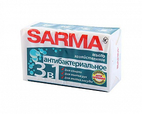 Хозяйственное антибактериальное мыло Сарма 140гр