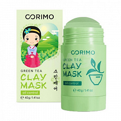Зеленая глиняная маска Corimo Алоэ и зеленый чай в стике 40г