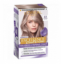 Краска для волос L'Oreal Excellence Cool Creme оттенок 8.11 Ультрапепельный Светло-Русый