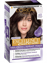 Краска для волос L'Oreal Excellence Cool Creme оттенок 4.11 Ультрапепельный Каштановый